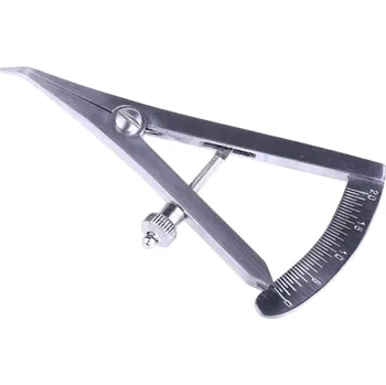 Zubní nit Zakřivené chirurgické zubní měřidlo 8,5 cm 0–20 stupňů Nerezová ocel Oboustranná stupnice Endodontický třmen