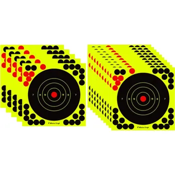 Čištění zbraně 8palcové samolepicí střelecké terče 203 x 203 mm Reaktivní rozstřikující se papír 10 ks kulaté terče s 26 krycími náplastmi