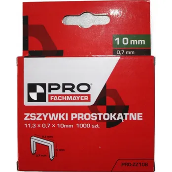 Průmyslová sponka Čalounické sponky obdélníkové 11,3x0,7x10mm 1000ks PRO-ZZ106