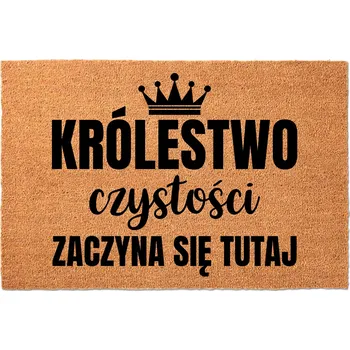 Rohožka KOKOSOVÁ VSTUPNÍ ROHOŽKA PŘED DVEŘE 40X60 ZÁBAVNÁ KRÁLOVSTVÍ ČISTOTY