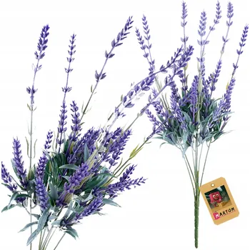 umělá květina UMĚLÁ LEVANDULE KYTICE LEVANDULE 48 CM 7 VĚTVÍ DEKORATIVNÍ REALISTICKÁ