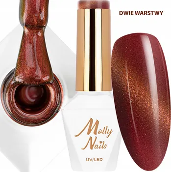 Lak na nehty Hybridní lak MOLLYNAILS 8g LED/UV Gel Polish Cat Eye Seduction Č. 244