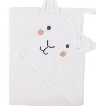 Dětská osuška s kapucí bílá s ovečkou 100x100 cm