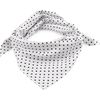 Šátek Bavlněný šátek s puntíky 65x65 cm, malé, 17 bílá černá