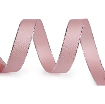Stuha Stuha taftová s lurexem šíře 15 mm, střední, 607 pudrová stříbrná