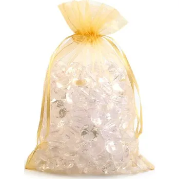 Dárkový pytlík 17x23 cm organza, malé, 2 (15x20 cm) zlatá