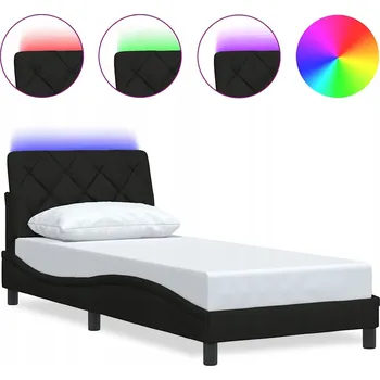 Postel Rám postele s LED, černý, 218 x 85 x 74,5 cm, pro matraci 80 x 200 cm