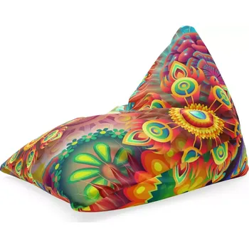 Sedací pytel Sablio Sedací vak Triangl Barevné obrazce: 120 x 100 x 100 cm - Sablio