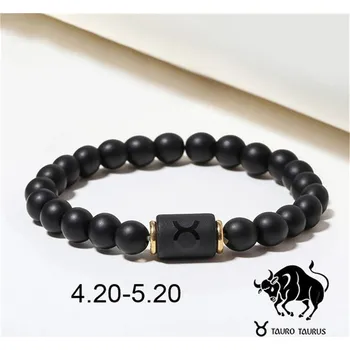 Náramek Korálkový náramek zvěrokruhu z kamenů | šperk - D , BARVA