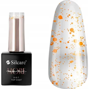 Lak na nehty Silcare Top Coat No Wipe na nehty a hybridní manikúru maniMORE D.O.T. Orange 10 g