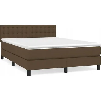Postel Kontinentální postel 193x144x78/88 cm tmavě hnědá s matrací 140x190 cm