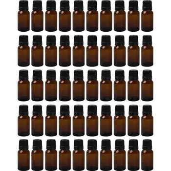 Láhev SKLENĚNÉ LAHVIČKY 10ML - Hnědá Lahvička + Uzávěr s Kapátkem x 50 ks