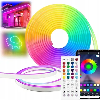LED páska Neonová LED RGB páska 6 metrů osvětlení pokoje s dálkovým ovládáním