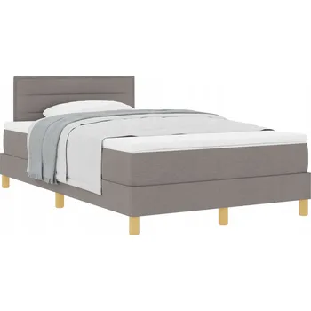 Postel Kontinentální postel s matrací 203x120x88 cm, tmavě šedá, nastavitelné čelo