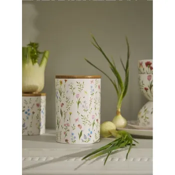 Dóza na potraviny Sinsay - Nádoba na potraviny s víkem s květinovým motivem - bílá - 216HO-00X - 216HO-00X-ONE