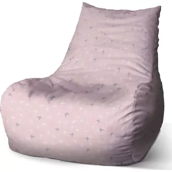 Sedací pytel Sedací vak Bean Barevné křížky - Sablio - 100 x 90 x 45 cm