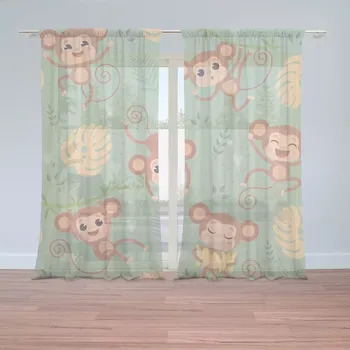 Záclona Sablio Záclony Roztomilé opičky: 2 ks - 150x250 cm - Sablio