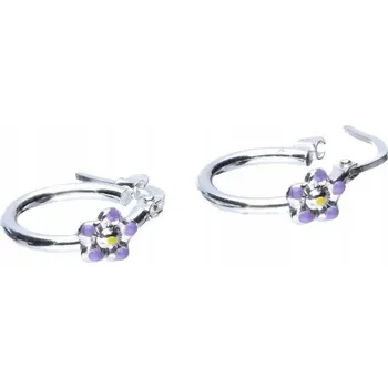Náušnice Stříbrné náušnice ryzost 925 fialový kvítek 1,49g