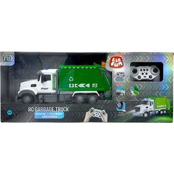 RC model auta Elefun Popelářské auto na dálkové ovládání R/C zelené, měřítko 1:12, světlo/zvuk