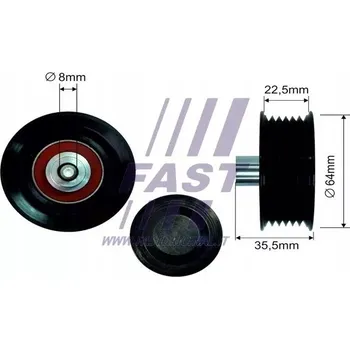Fast FT44593 Napínací kladka, klínový řemen s více drážkami