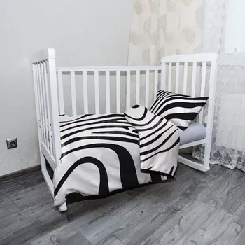 Povlečení Sablio Mikroplyšové povlečení do dětské postýlky Vzor zebry - 100x135 / 40x60