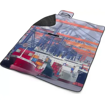 deka Sablio Plážová deka Lodě v přístavu: 200x140 cm