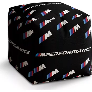 Taburet Sablio Taburet Kostka MPERFORMANCE černý vzor: 40x40x40 cm - Sablio