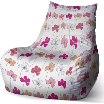 Sedací pytel Sedací vak Bean Růžové kvítí - Sablio - 60 x 70 x 70 cm