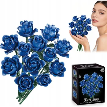 ostatní stavebnice 585 dílků Stavebnice "Kytice modrých růží" – dárek pro dospělé ženy