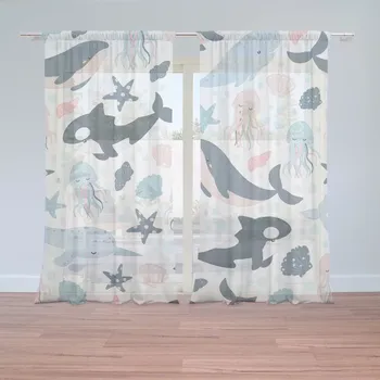 Záclona Sablio Záclony Dětský mořský svět: 2 ks - 150x250 cm - Sablio