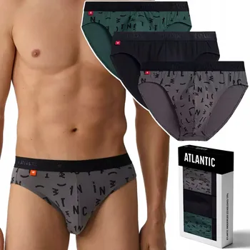 Slipy Pánské slipy BAVLNĚNÉ 3 PÁRY přiléhavé ATLANTIC 3MP-161 - L