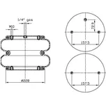 Vlnovec vzduchového odpružení pružina PN. T271/2 Minonzio Nomec Gart