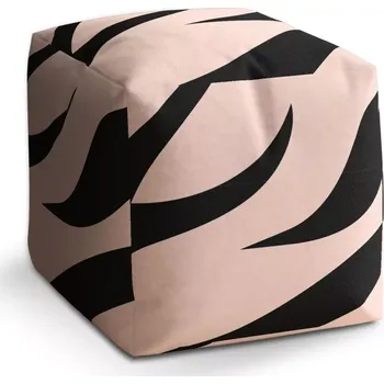 Taburet Sablio Taburet Kostka Růžový vzor zebry: 40x40x40 cm - Sablio