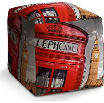 Taburet Sablio Taburet Kostka Londýn 3: 40x40x40 cm - Sablio