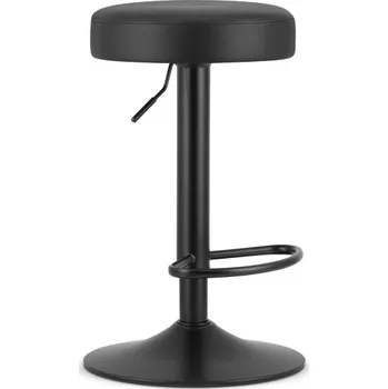 Barová židle Set dvou barových židlí ROJST - ekokůže, černé (černá noha) 2ks