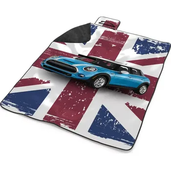 deka Sablio Plážová deka Mini sedan Britská vlajka: 200x140 cm