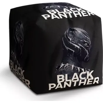 Taburet Sablio Taburet Cube BLACK PANTHER Scrape: 40x40x40 cm