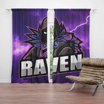 Závěs Sablio Závěsy FORTNITE RAVEN Fialová bouře: 2ks 140x250cm