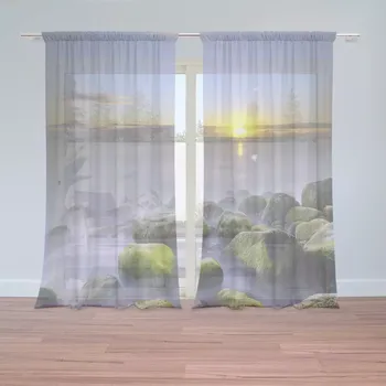 Záclona Sablio Záclony Kameny v jezeře: 2 ks - 150x250 cm - Sablio