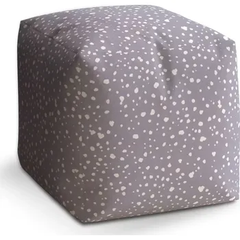 Taburet Sablio Taburet Kostka Bílé flíčky na fialové: 40x40x40 cm - Sablio