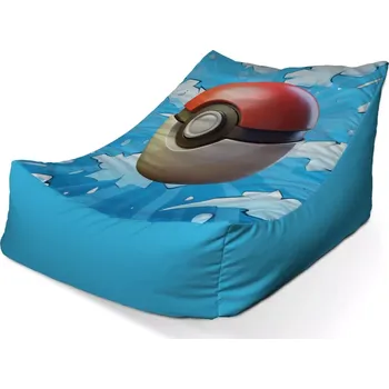 Sedací pytel Sablio Sedací vak Lounge Pokemon ball Obloha - 80 x 95 x 50 cm