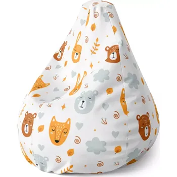 Sedací pytel Sedací vak Pear Medvěd a liška - Sablio - 70 x 95 x 15 cm