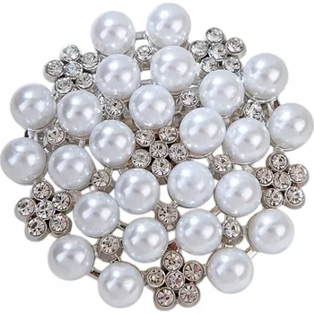 Brož Brož se zirkony – elegantní, 4× 4 cm stříbrná