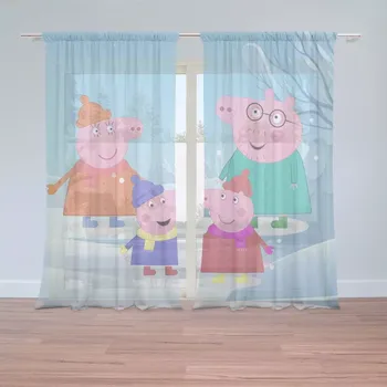 Záclona Sablio Záclony Prasátko Pepina Rodina: 2 ks - 150x250 cm - Sablio