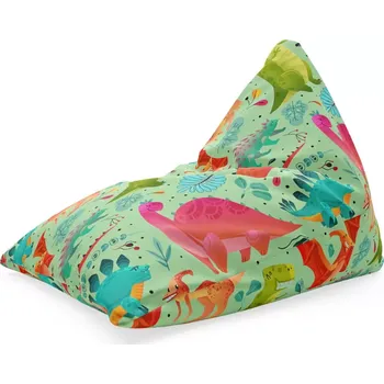 Sedací pytel Sablio Sedací vak Triangl Dinosauři v trávě: 120 x 100 x 100 cm - Sablio