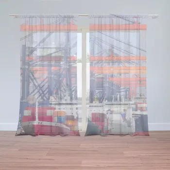 Záclona Sablio Záclony Lodě v přístavu: 2 ks - 150x250 cm - Sablio