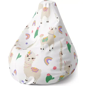 Sedací pytel Sedací vak Pear Roztomilé lamy - Sablio - 70 x 95 x 15 cm