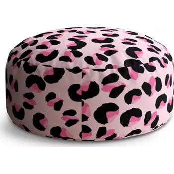Taburet Sablio Kulatý taburet Circle Růžový gepard: 38x48 cm - Sablio
