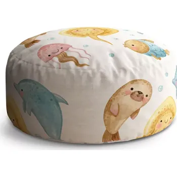 Taburet Sablio Taburet Circle Podmořská parta: 38x48 cm