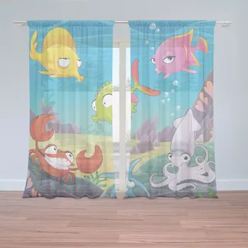 Záclona Sablio Záclony Podmořský svět 2: 2 ks - 150x250 cm - Sablio